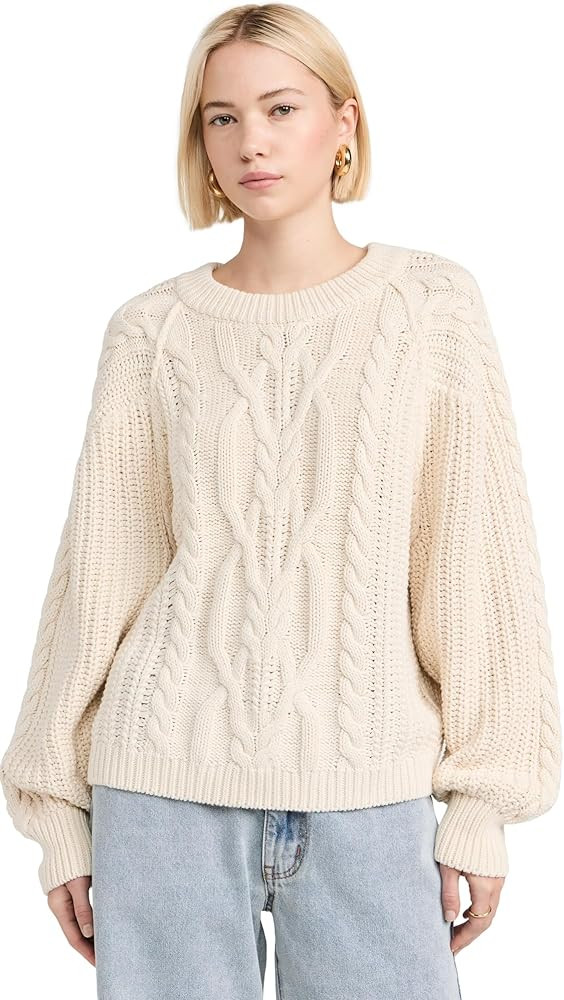 Free People Women's Frankie Cable Sweater | Amazon (US)