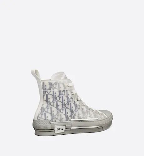 B23 High-Top Sneaker White and Navy Blue Dior Oblique Canvas | DIOR | Dior Couture