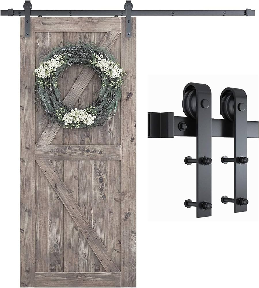 SMARTSTANDARD 6.8FT Barn Door Hardware Kit, Sliding Barn Door Track -Smoothly and Quietly -Easy t... | Amazon (US)