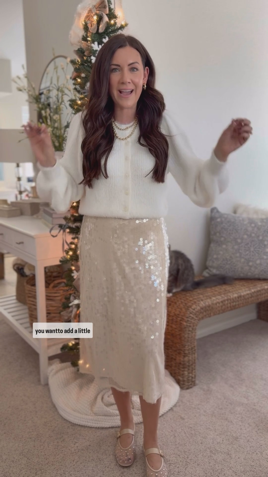 40% off everything at @oldnavy #oldnavypartner #oldnavystyle 
Sparkle skirt -small
Cardigan -small
Rhinestone flats -go down one size
Absolutely loving this festive outfit for Christmas and even New Year’s ! It’s bringing the glam😍👏🏻

#LTKHoliday #LTKSeasonal #LTKSaleAlert
