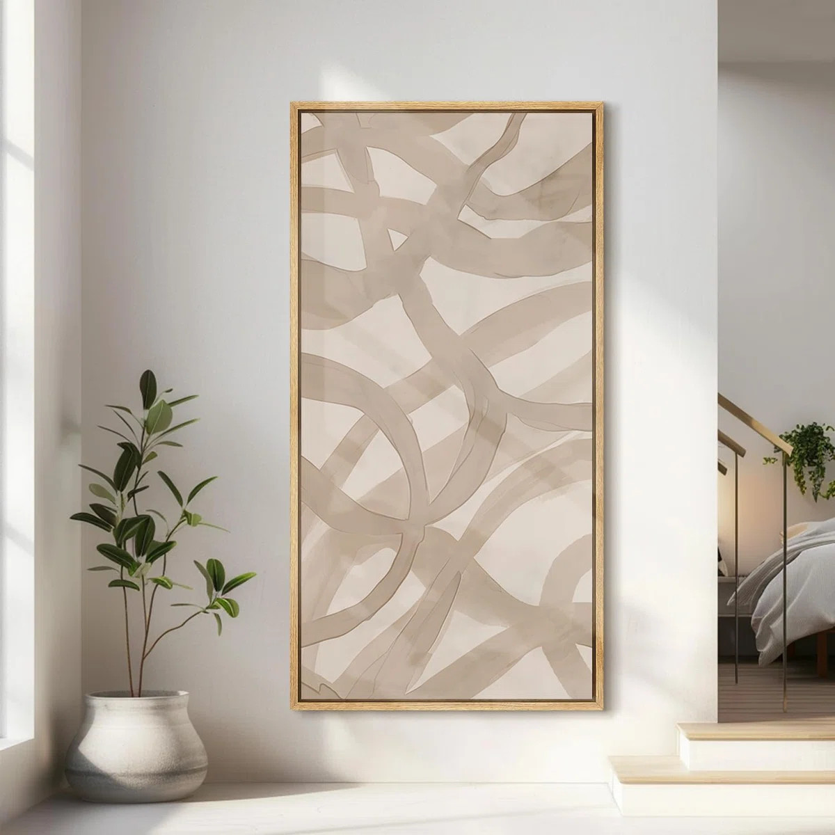 Abstract Interlocking Circles in Neutral Tones Modern Art | Wayfair North America