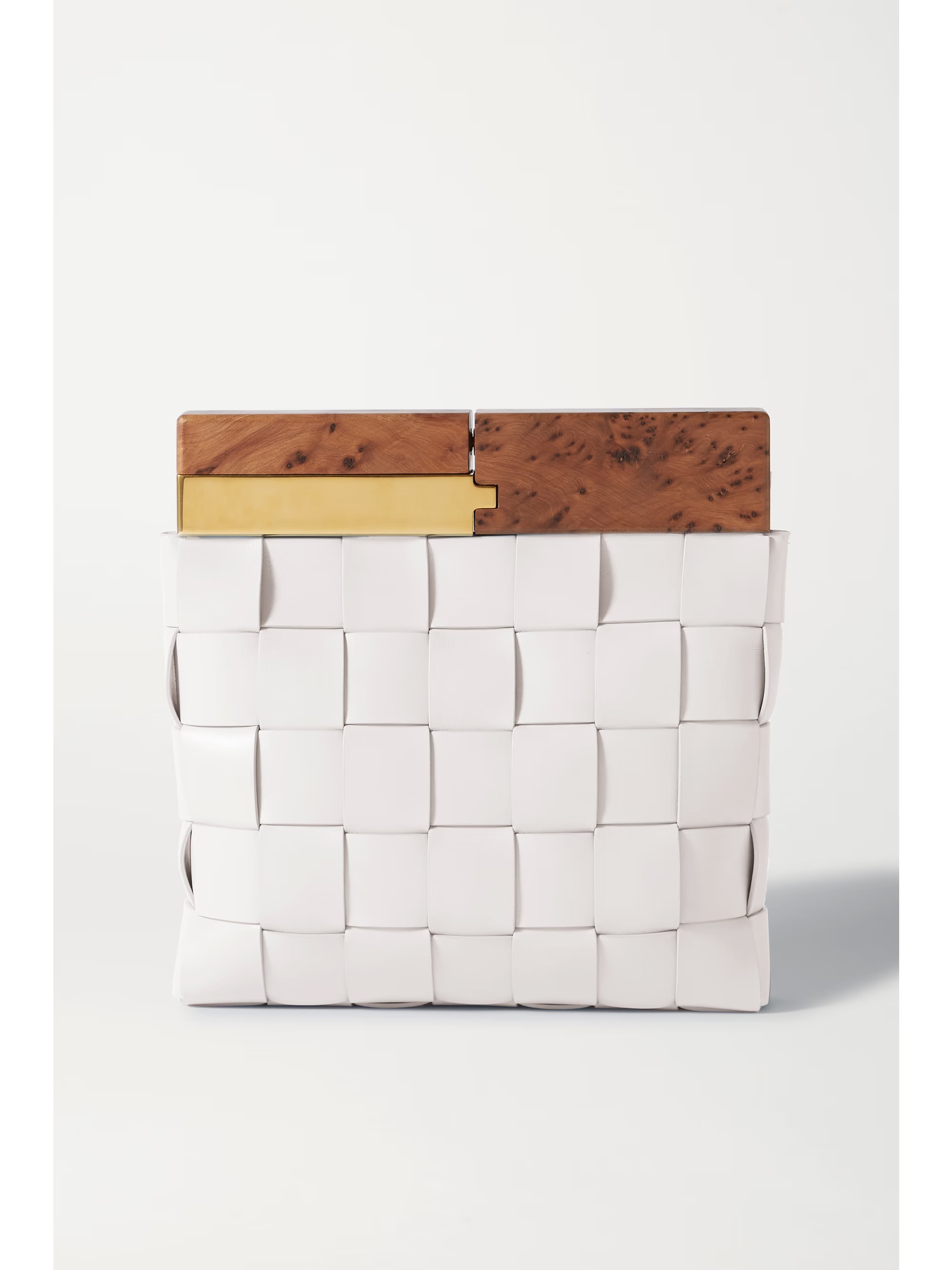 White The Snap intrecciato leather clutch | BOTTEGA VENETA | NET-A-PORTER | NET-A-PORTER (UK & EU)