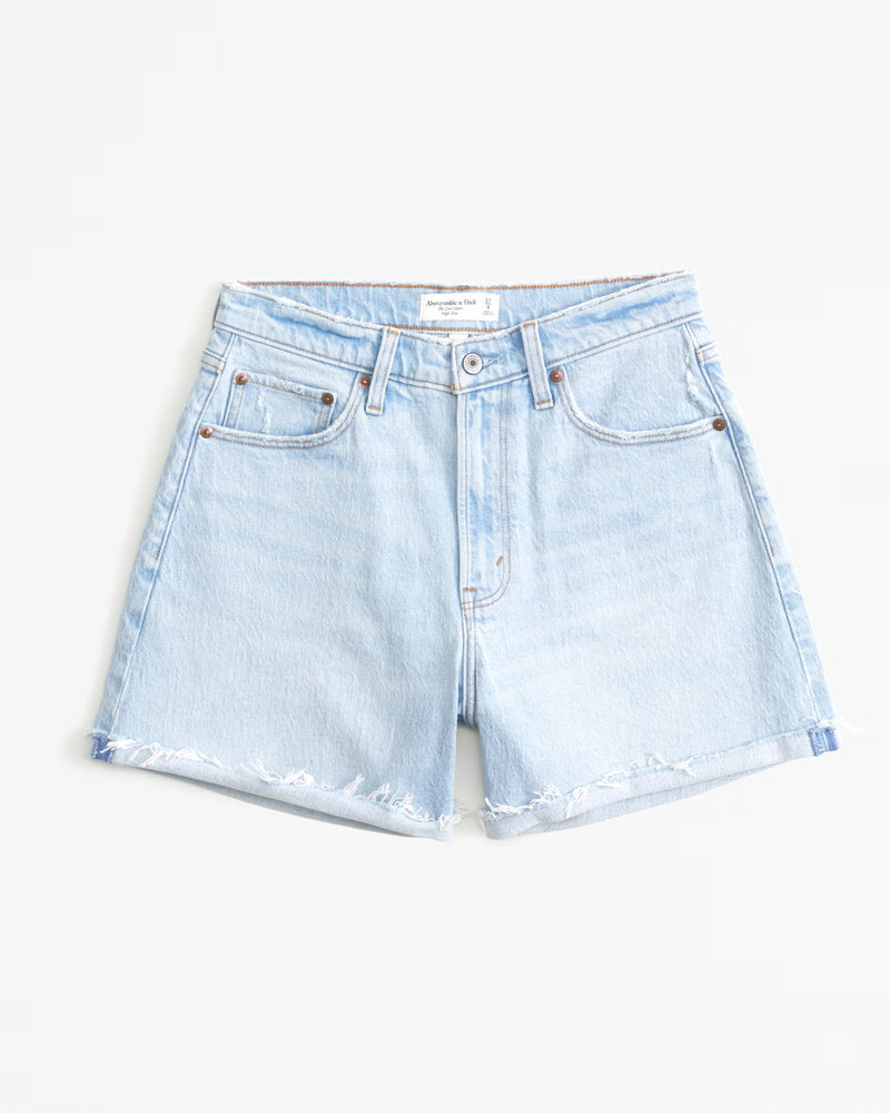 Abercrombie & Fitch Women's Curve Love High Rise Dad Short in Light Wash - Size 31 | Abercrombie & Fitch (US)