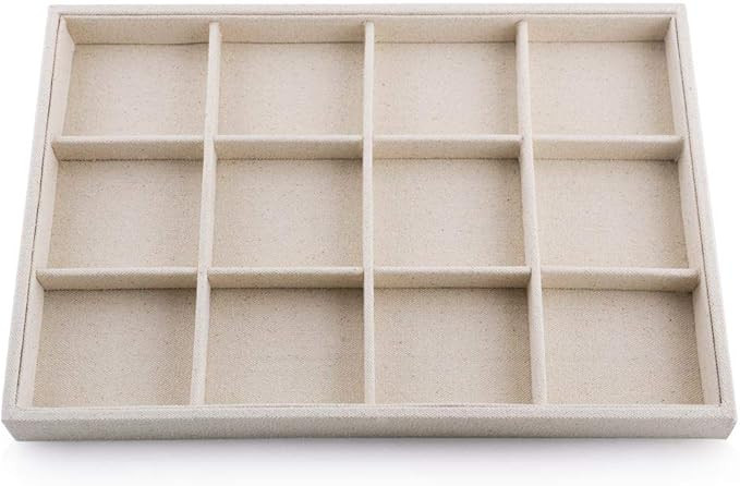 Oirlv Stackable 12 Girds Jewelry Trays Jewelry Storage Tray Showcase Display Organizer(13.8" X 1.... | Amazon (US)