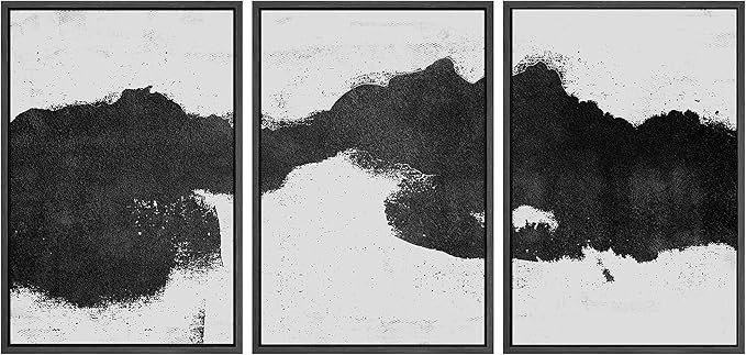 SIGNWIN Framed Canvas Print Wall Art Smoky Ink Cloud Abstract Shapes Illustrations Modern Art Min... | Amazon (US)