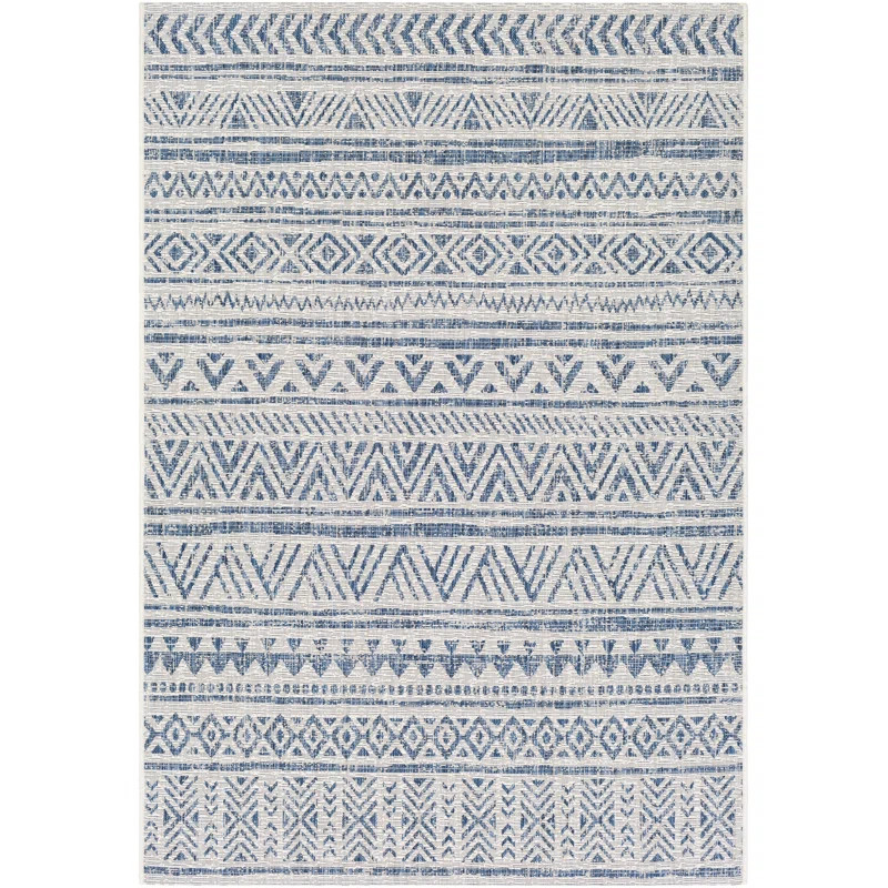 Brennen Denim/Navy/White Indoor/Outdoor Rug | Wayfair North America