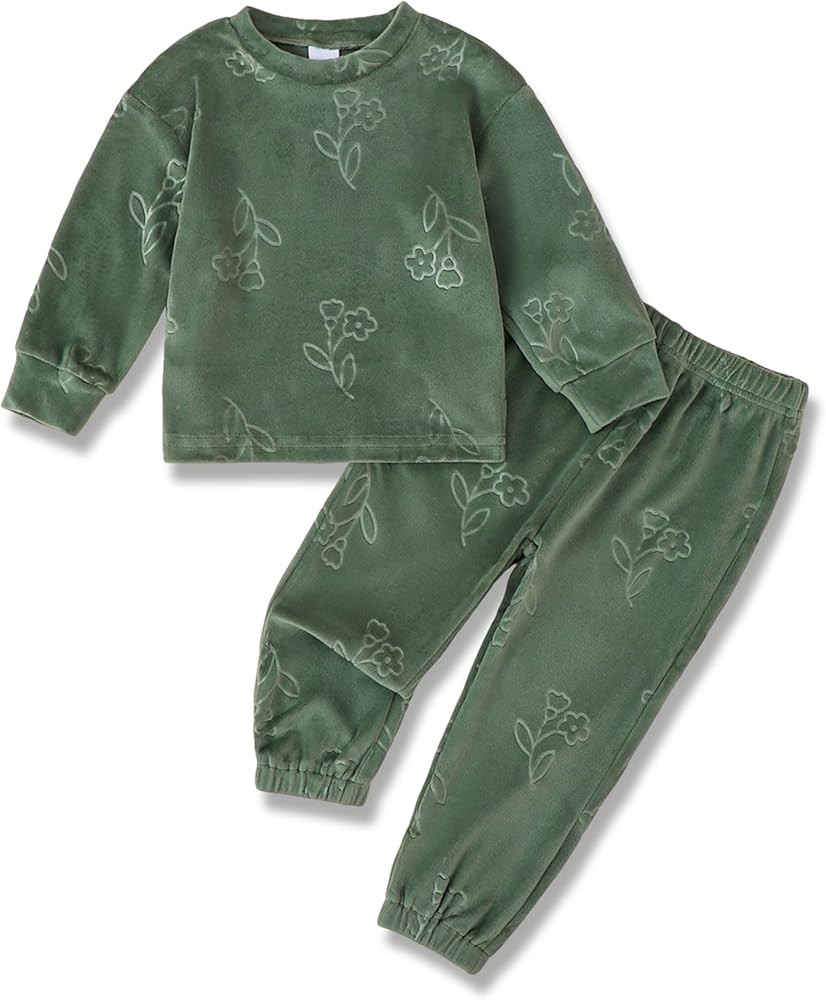 Jecson Toddler Girl Clothes Set: Soft Thick Stretchy Outfits Graphic Sweatshirts & Jogger Pants C... | Amazon (US)