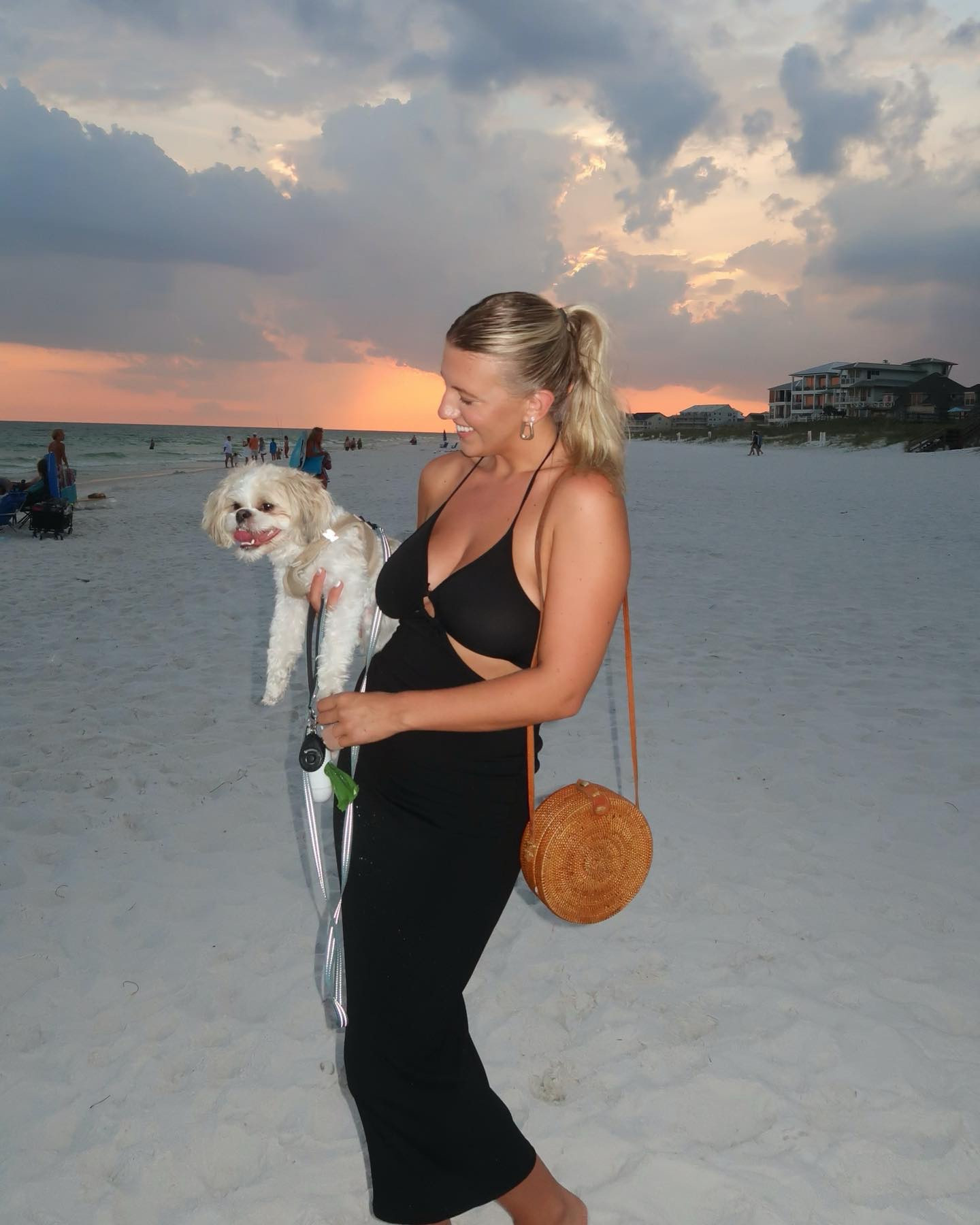 idk who loves the beach more me or puppy boi