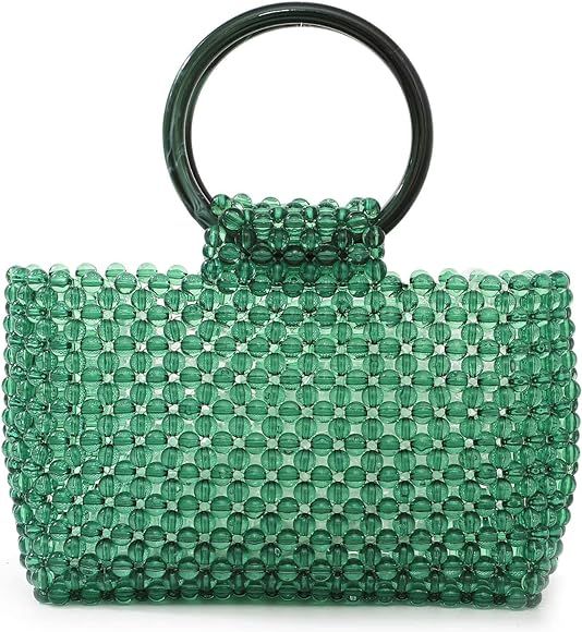 Abvokury YUSHINY Women Colored Transparent Beaded Acrylic Handbag Evening Handmade Bags for Weddi... | Amazon (US)