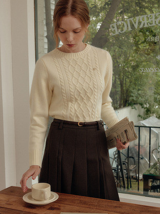 안나 케이블 니트 탑 / ANNA CABLE KNIT TOP _4colors | (주)더블유컨셉코리아/W Concept(KR)