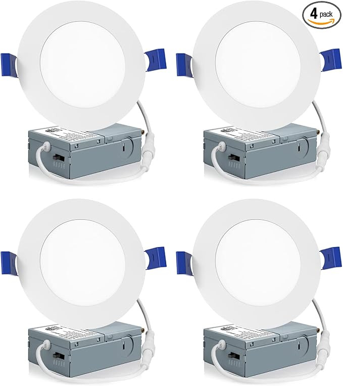 Meconard 4 Pack 4 Inch LED Recessed Ceiling Light with Junction Box, 2700K/3000K/3500K/4000K/5000... | Amazon (US)