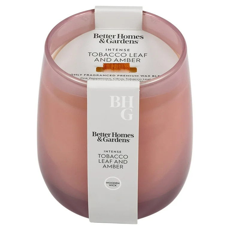 Better Homes & Gardens Intense Tobaccos Leaf and Amber Scented Wooden 1-Wick Colored Taper Jar Ca... | Walmart (US)