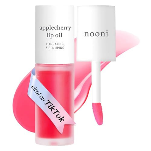 NOONI Korean Lip Oil - Applecherry | Long-Lasting, Moisturizing, Plumping, Revitalizing for Dry Lips, Waterproof, No Peel Off, Hydrating Lip Stain, Stocking Stuffers, Trendy Stuff, 0.12 FL Oz | Amazon (US)