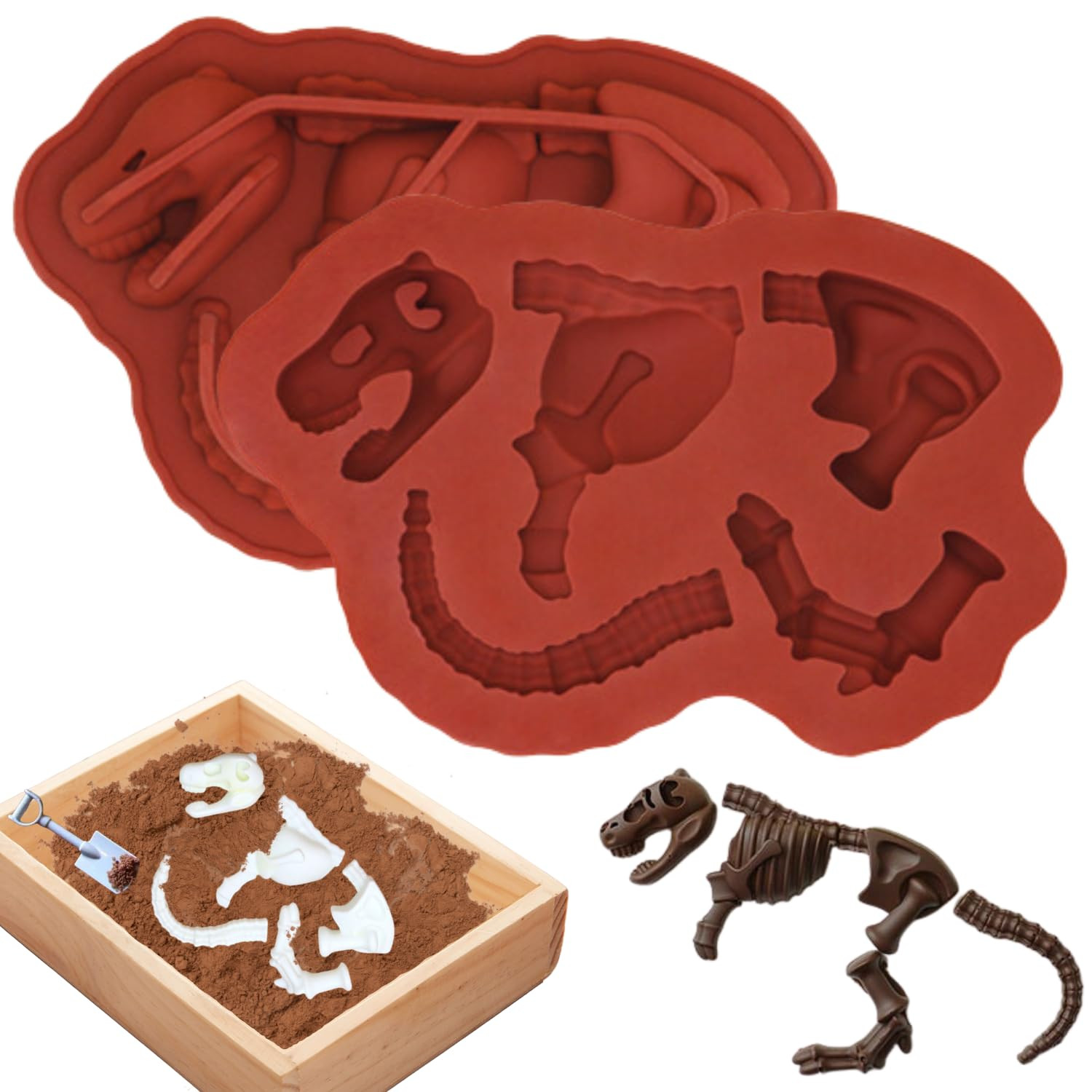 Crethinkaty Dinosaur Chocolate Molds Silicone, Dinosaur Bones Nonstick Food Grade Silicone Molds ... | Amazon (US)