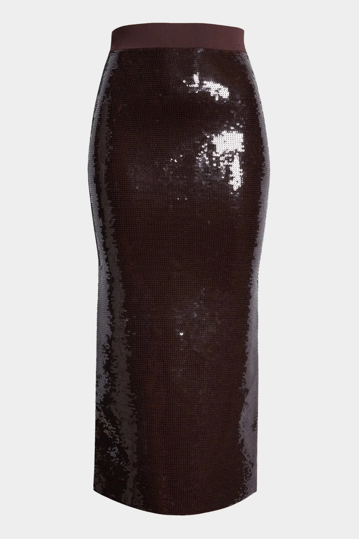 Joan Sequin Knit Skirt in Dark Brown - L | Shop Olivia