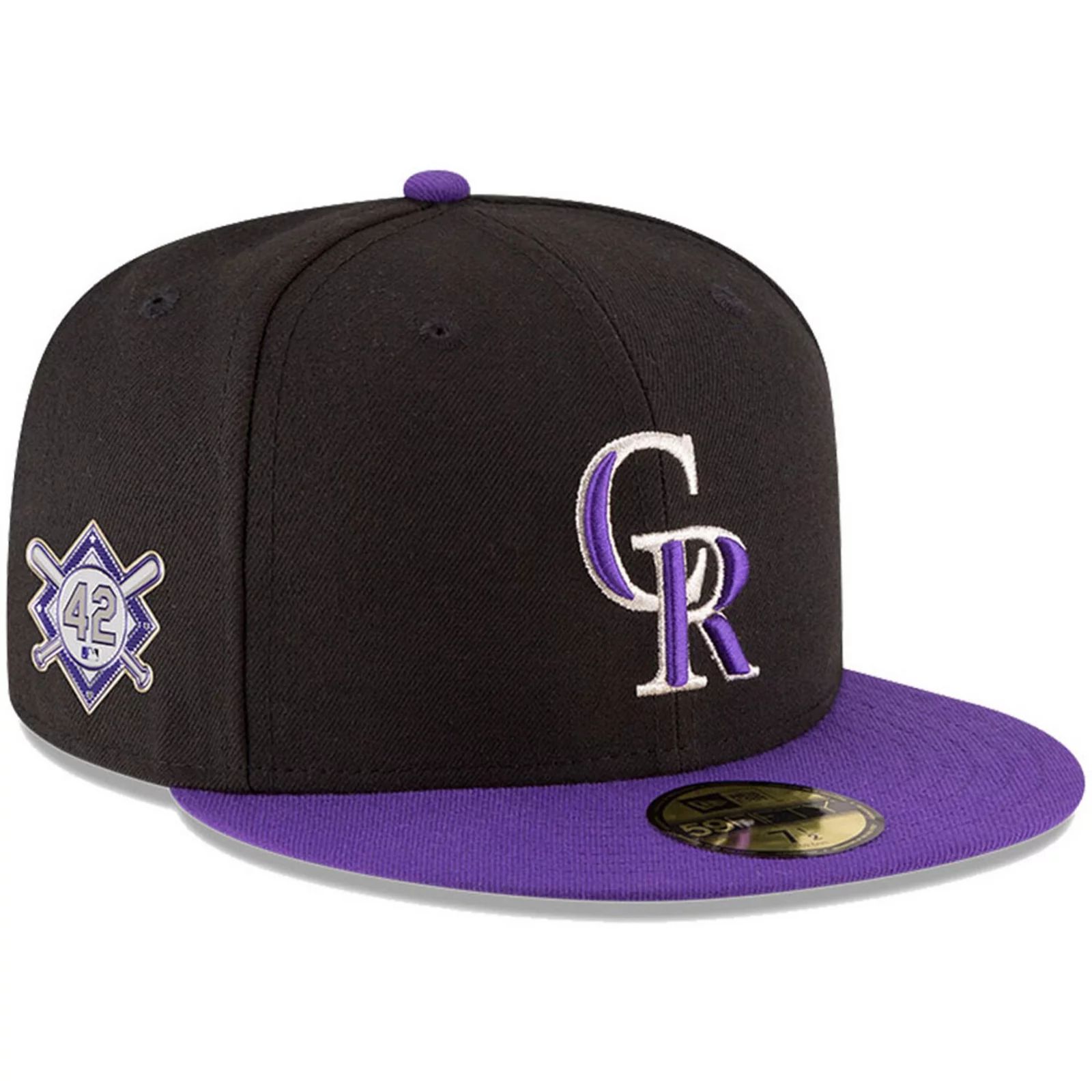Men's New Era Black Colorado Rockies Jackie Robinson Day Sidepatch 59FIFTY Fitted Hat, Size: 7 5/8 | Kohl's
