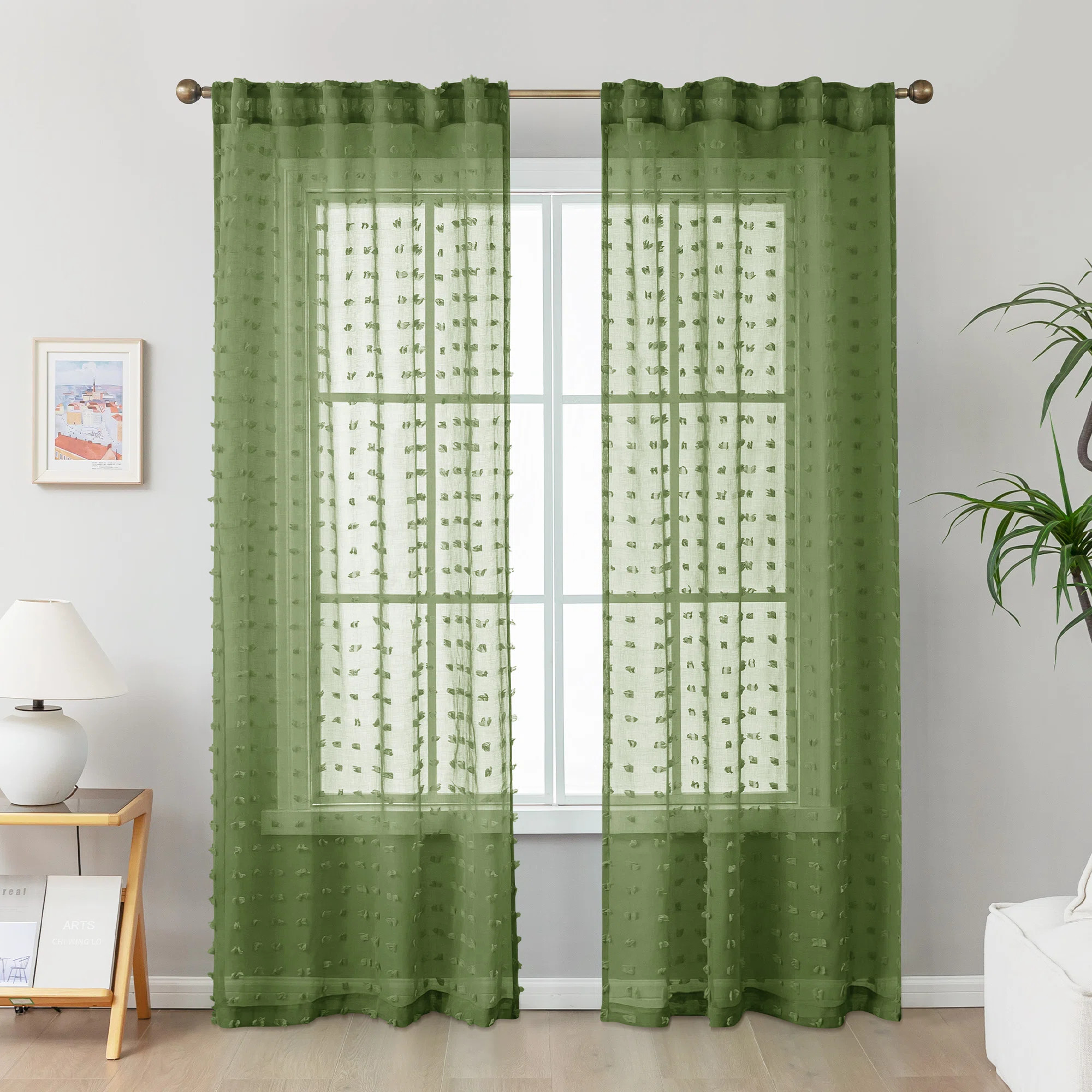 Latitude Run® Atler Pom Pom Boho Tufted Back Tab Sheer Curtain Pair & Reviews | Wayfair | Wayfair North America