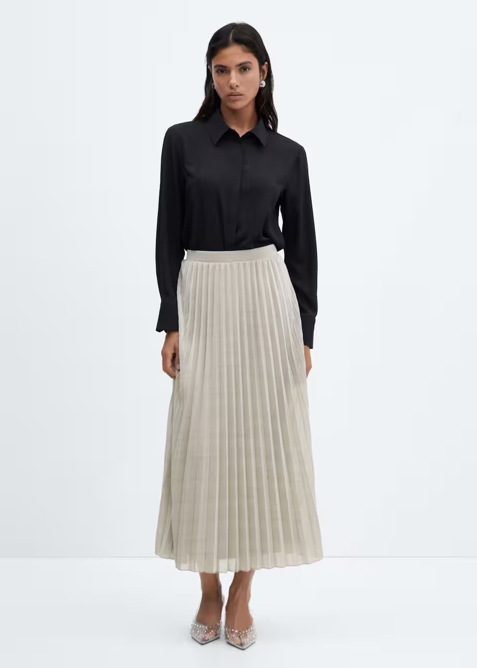 Pleated lurex skirt -  Women | Mango USA | MANGO (US)