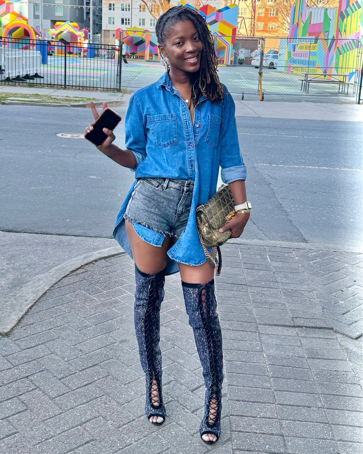 Denim on denim is always gonna do what it do! Loving this oversized denim top and cut off shorts. Add in a pair of thigh highs for the girls bc we outside 🤌🏽✨

🥂Be sure to LIKE & FOLLOW for all things 40 and FABULOUS 

5’6 | 135 lbs | wearing a medium in everything | Sz 8.5 in shoes/boots

Disclaimer: some items may be limited availability but tagging a few similar pieces and linking what's available! 
#ltkover40 #ootd #fashionover40 #oversizedress #cutoffshorts #sisterlocs #boots #thighhighboots #outfitinspo #oversizedenimdress



#LTKParties #LTKOver40 #LTKFindsUnder50