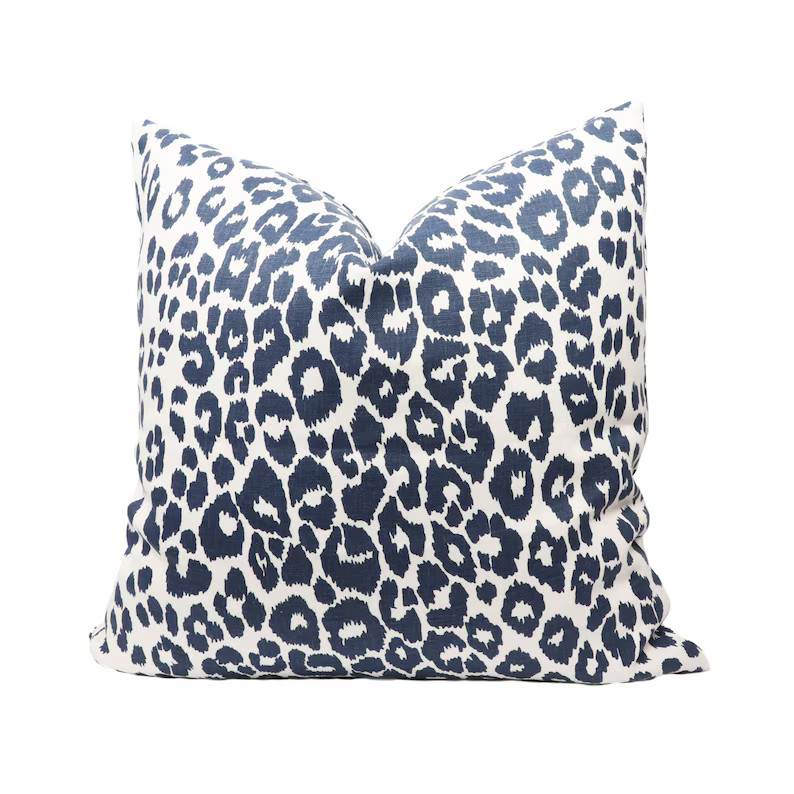 Schumacher Iconic Leopard pillow cover in Ink 175720 // Designer pillow // High end pillow // Dec... | Etsy (US)