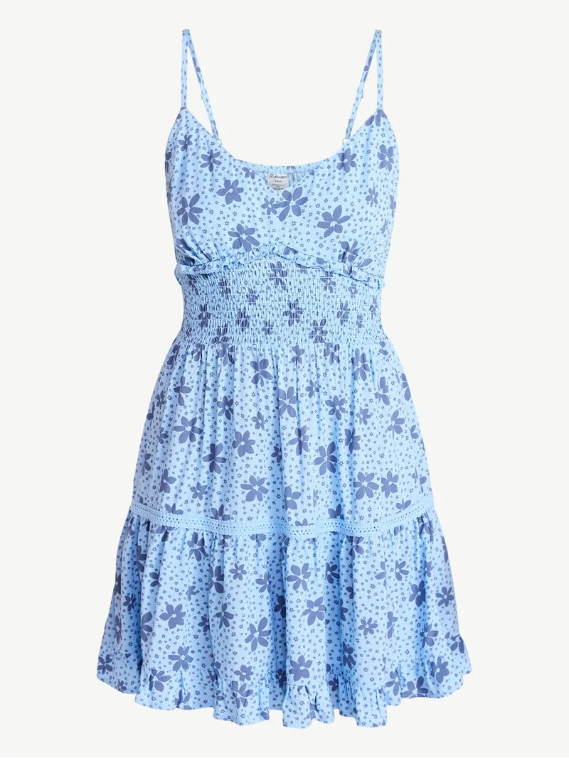 No Boundaries Ruffle Smocked Mini Dress, Women's XXS-XXL | Walmart (US)