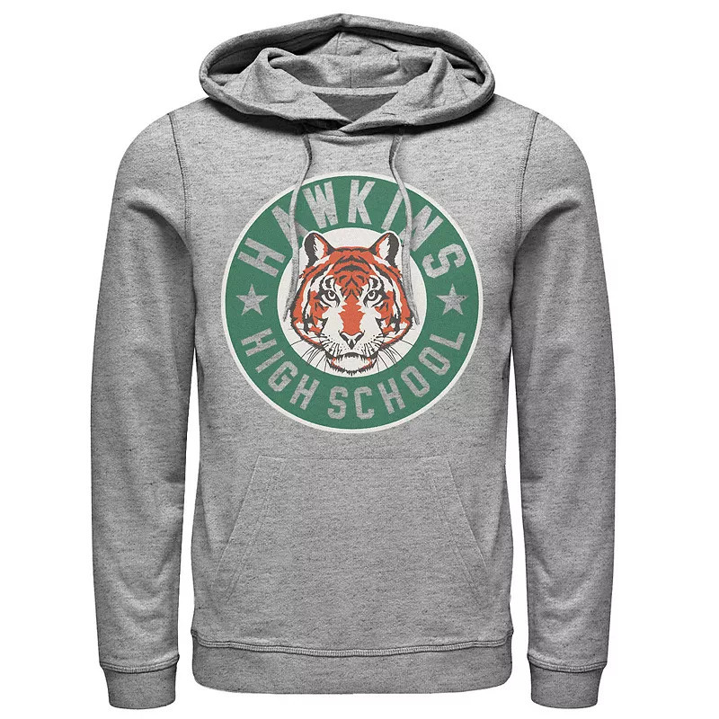 Men's Netflix Stranger Things Hawkins High School Logo Hoodie, Size: Medium, Athletic Grey | Kohl's