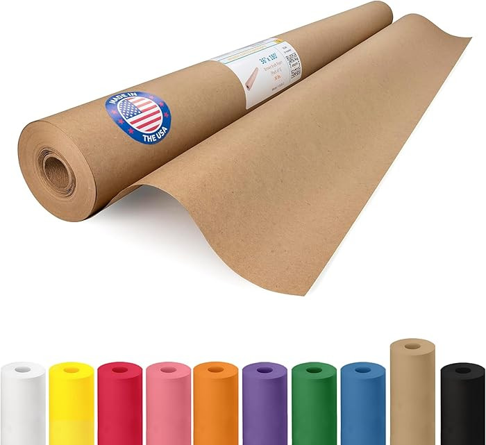 IDL Packaging Brown Kraft Paper Roll 36" x 2160" (180 feet), 30lb Thickness - USA-Made Brown Wrap... | Amazon (US)