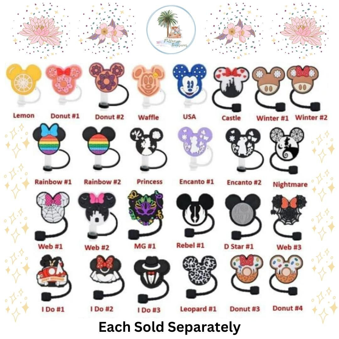 Straw Topper Mouse Collection Castle Straw Topper Donut Straw Topper Rainbow Straw Topper Kid Gif... | Etsy (US)