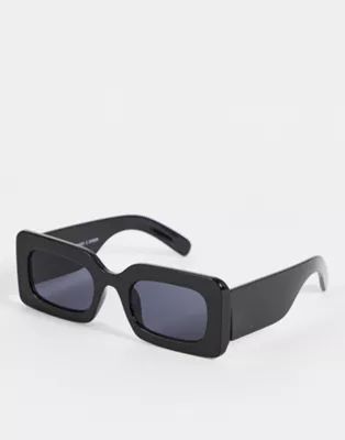 Monki Aggy rectangular sunglasses in black | ASOS (Global)