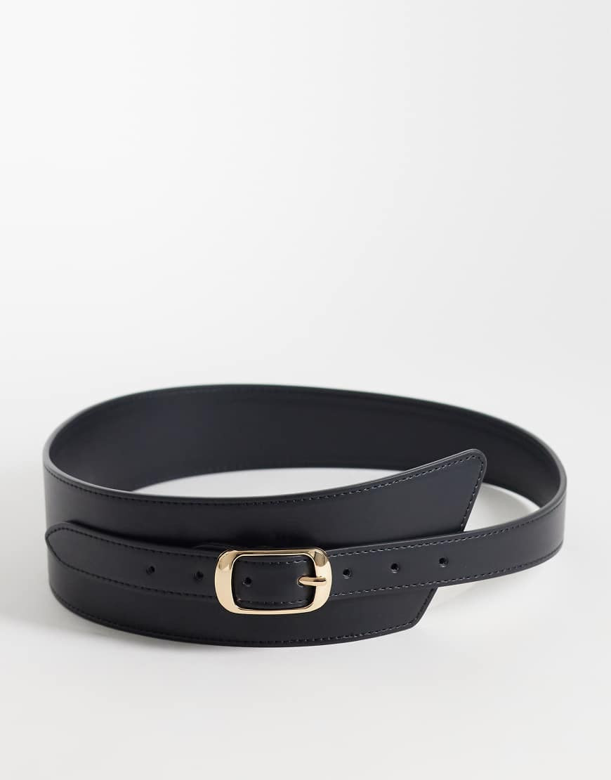 ASOS DESIGN asymmetric waist belt in black | ASOS (Global)