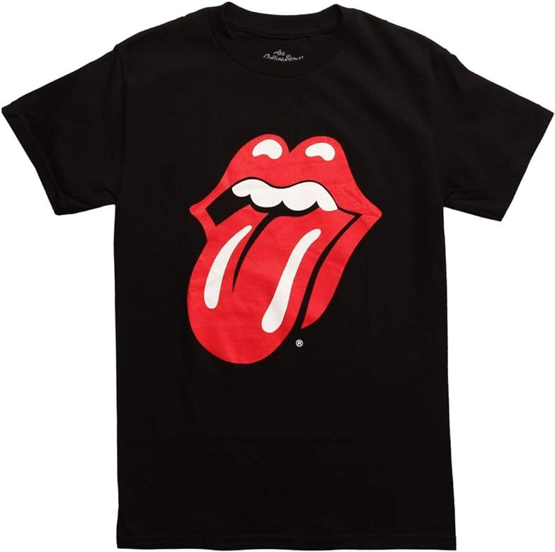 Men's Rolling Stones-Classic Tongue T-Shirt,Black,Large | Amazon (US)
