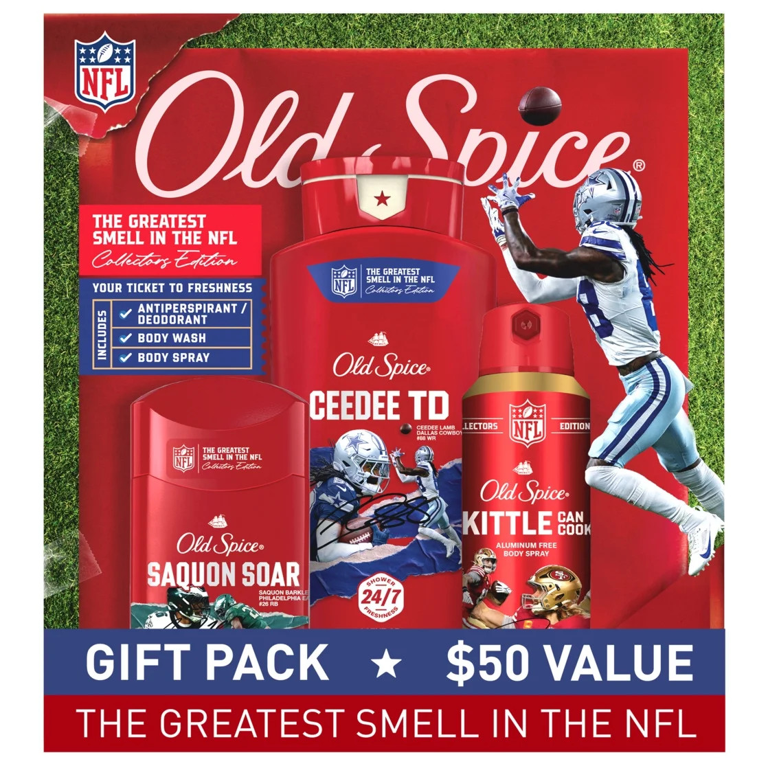 Old Spice NFL Holiday Gift Pack for Men - Antiperspirant, Body Wash & Spray - Walmart.com | Walmart (US)