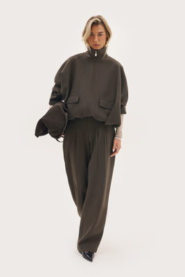 Tailored Balloon Trousers - Mole Brown | Maebe UK