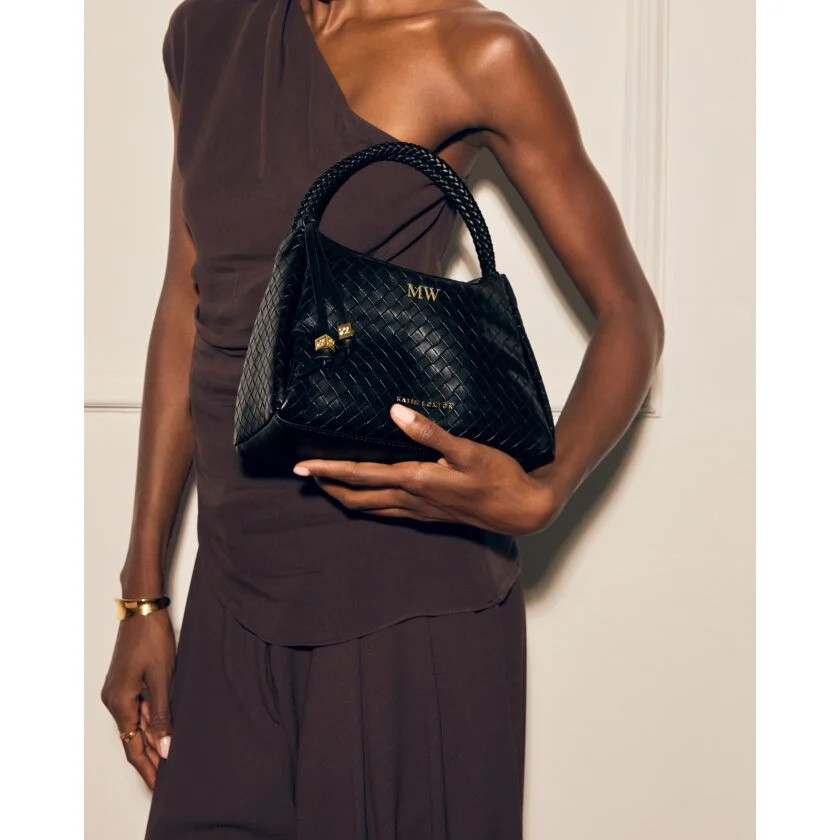 Nova Woven Texture Top Handle Bag in Black | Katie Loxton Ltd. (UK)