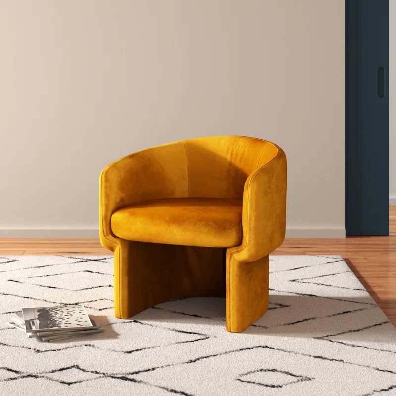 27.5" W Velvet Barrel Chair | Wayfair North America
