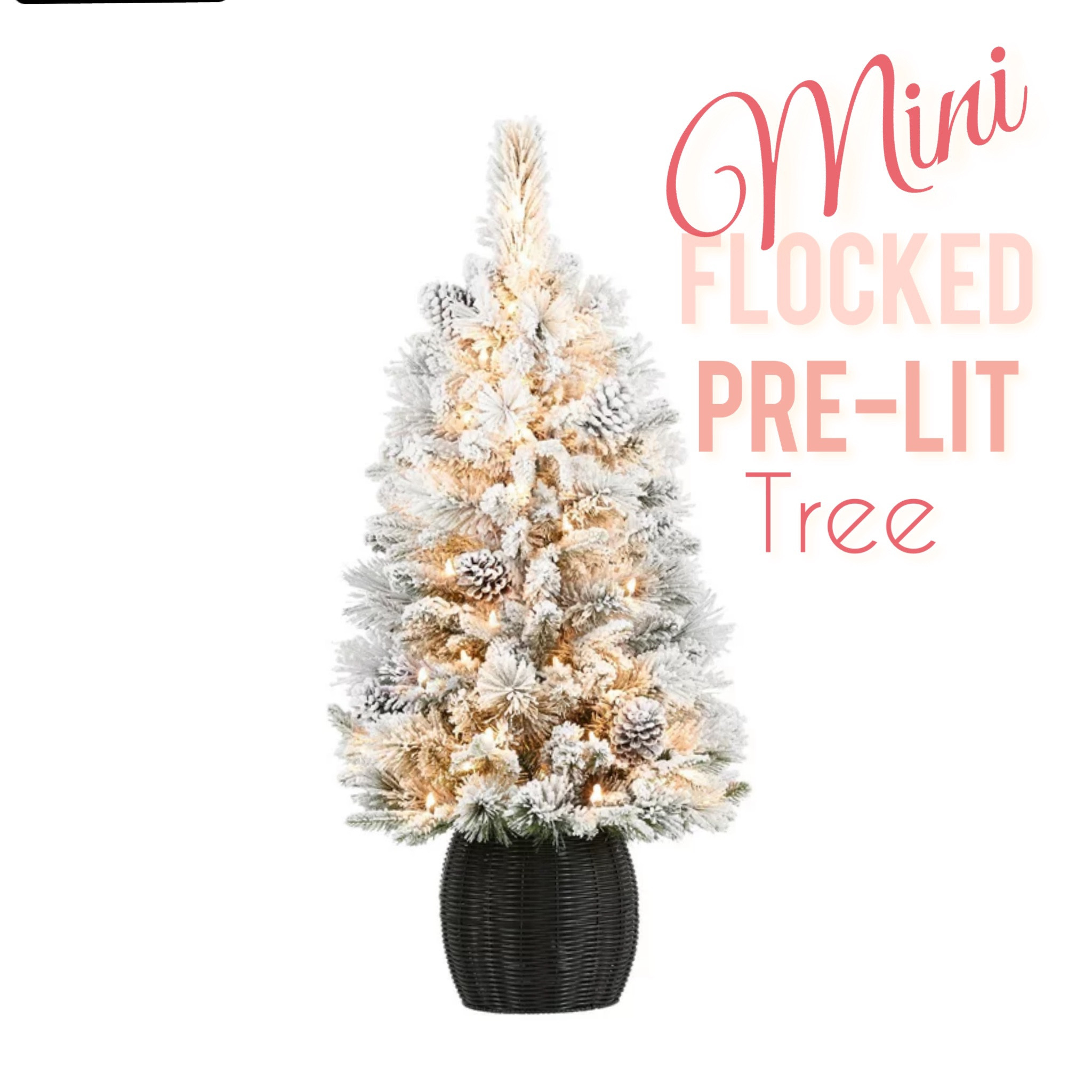 3.5ft pre-lit flocked tree. Perfect for your bedside table! 

#LTKhome #LTKSeasonal #LTKHoliday