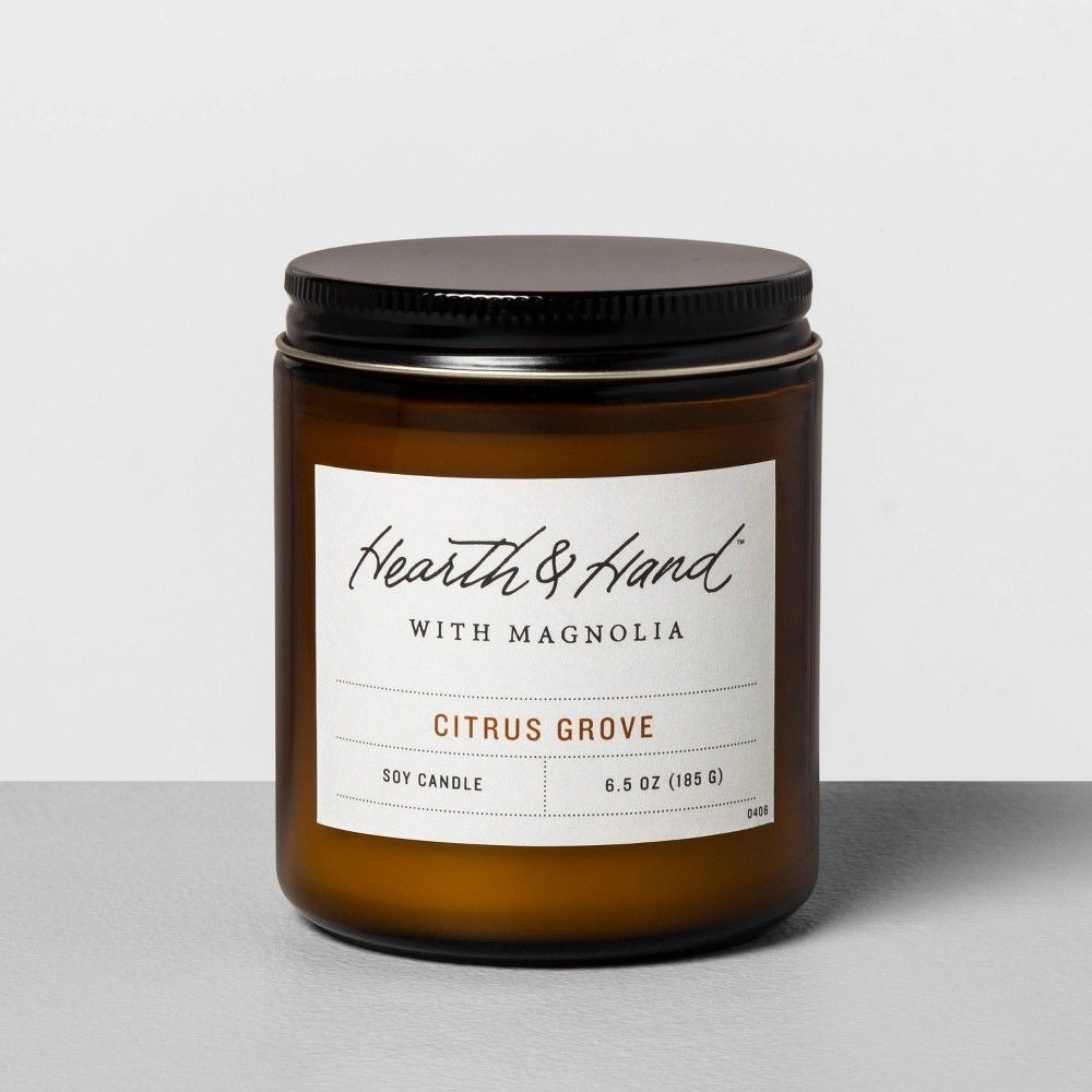 6.5oz Amber Jar Candle Citrus Grove - Hearth & Hand with Magnolia | Target