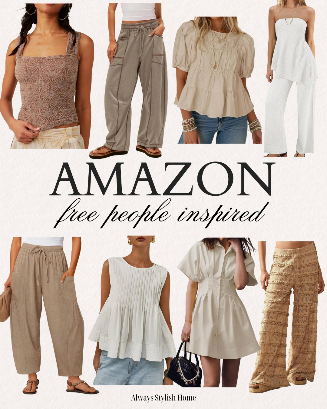 Free People inspired fashion finds from Amazon that give that effortless, boho-chic vibe for less. Think flowy dresses, relaxed layers, soft textures, and feminine details that create an easy, lived-in look. These Amazon fashion finds are perfect if you love boho style, relaxed silhouettes, and affordable Free People inspired outfits. #amazonfashionfinds #freepeopleinspired #bohostyle #effortlessstyle #amazonstyle #flowydresses #casualchic #springstyleinspo #affordablefashion #ltkfashion 

 #LTKFestival #LTKootd #LTKSeasonal