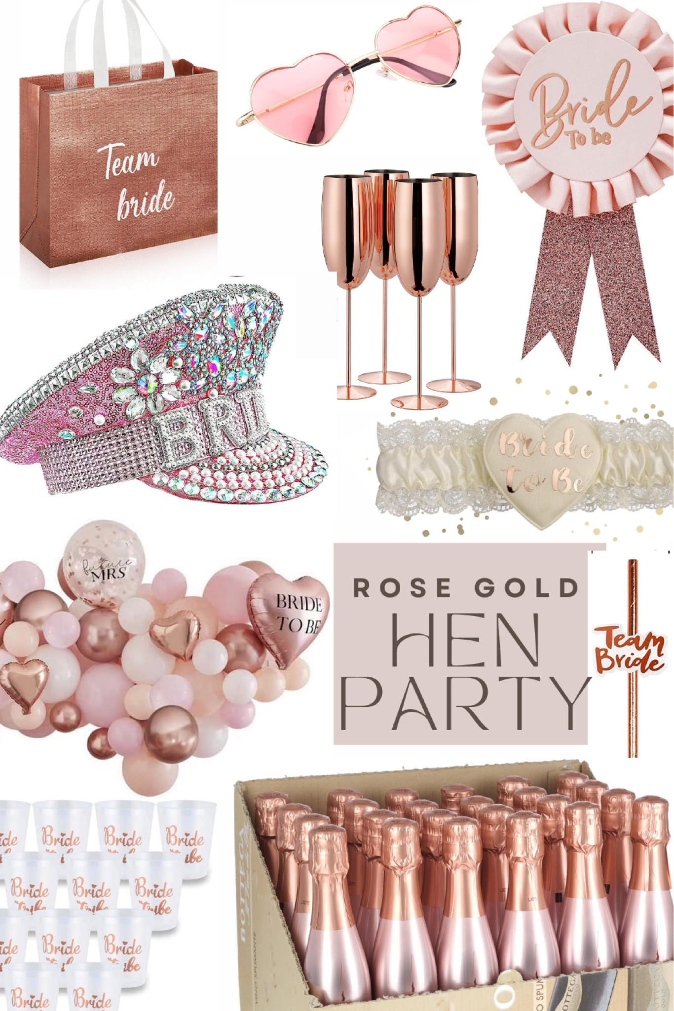 All the essentials for hen party rose gold edition! #rosegold #henparty #bachelorette 

#LTKSeasonal #LTKwedding #LTKtravel