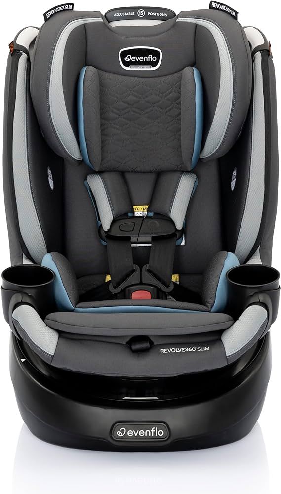 Evenflo Revolve360 Slim 2-in-1 Rotational Car Seat with Quick Clean Cover (Stow Blue) | Amazon (US)