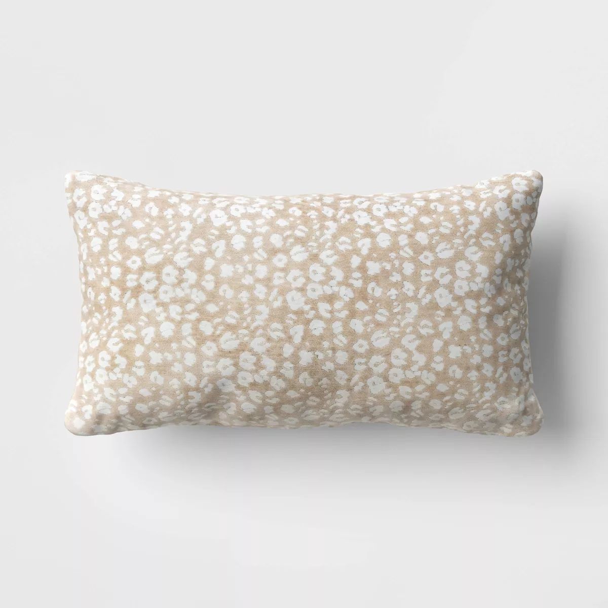 Velvet Jacquard Cheetah Lumbar Throw Pillow Beige - Threshold™ | Target