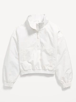 Quarter-Zip Water-Resistant Pullover Jacket for Girls | Old Navy (US)
