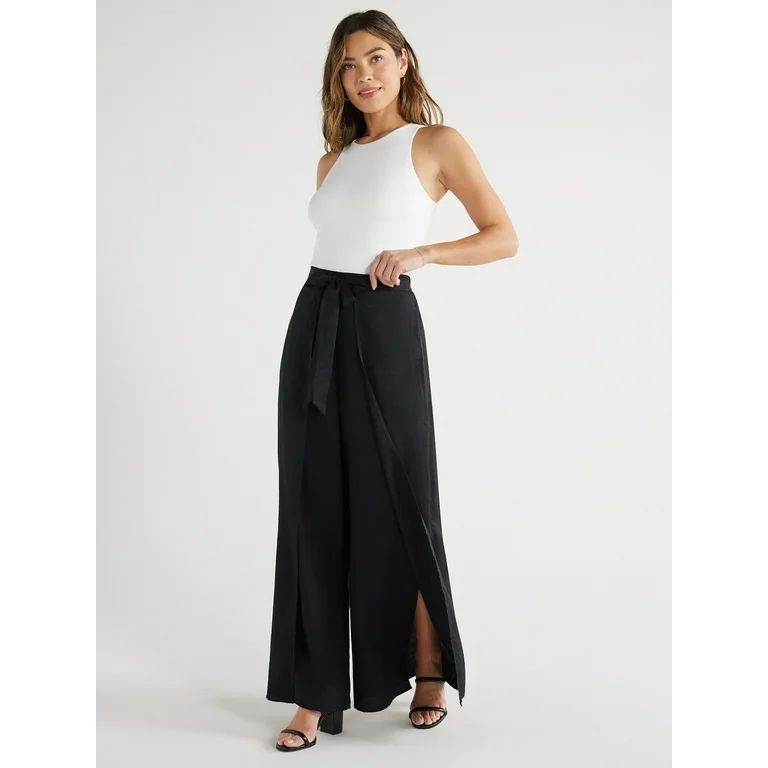 Sofia Jeans Women's Petal Hem Palazzo Pants, 30" Inseam, Sizes XS-XXXL | Walmart (US)