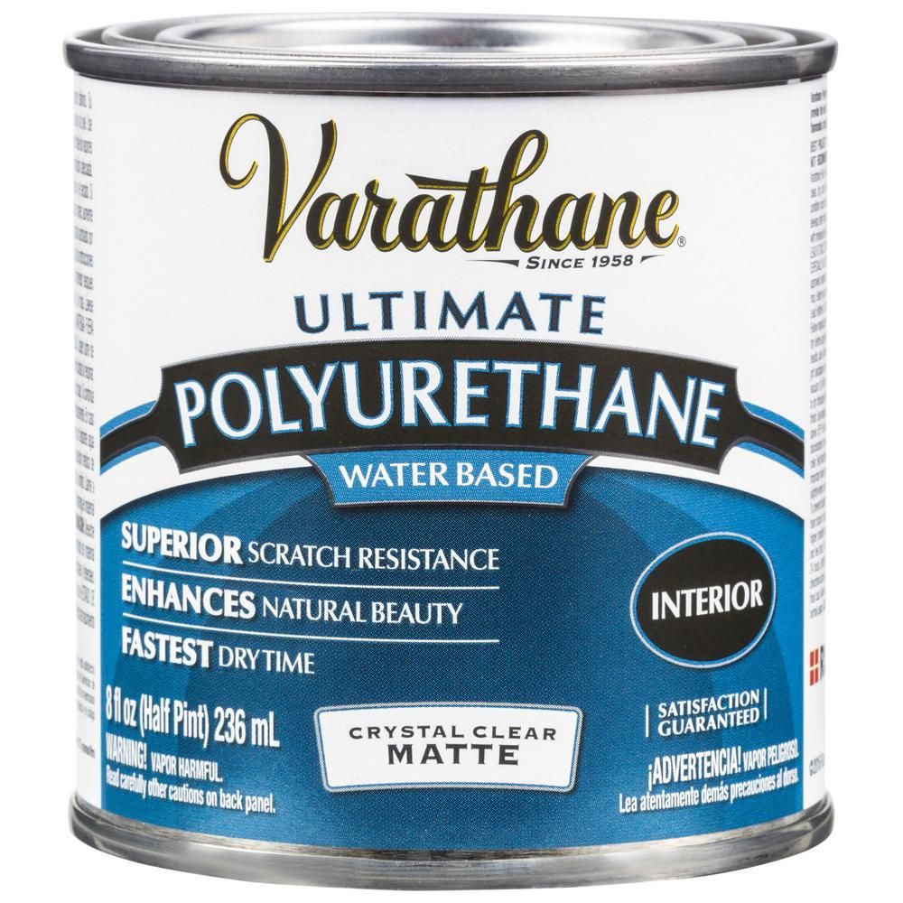 8 oz. Clear Matte Water-Based Interior Polyurethane | The Home Depot