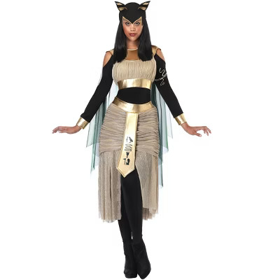 HalloweenCostumes.com Medium Women Egyptian Goddess Bastet Costume for Women, Black/Orange/Blue | Target