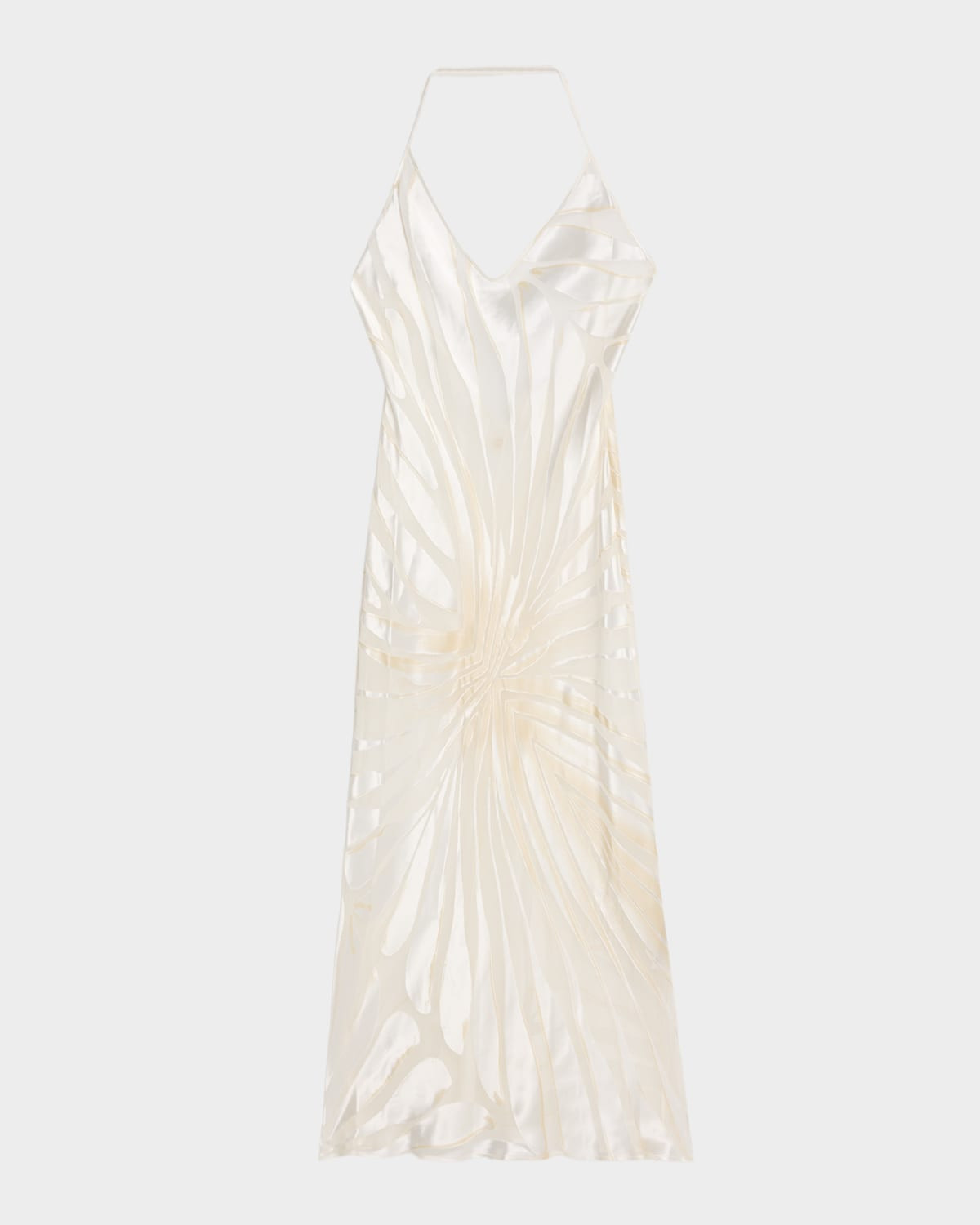 Sleeveless Ray Devoré Backless Midi Slip Dress | Neiman Marcus
