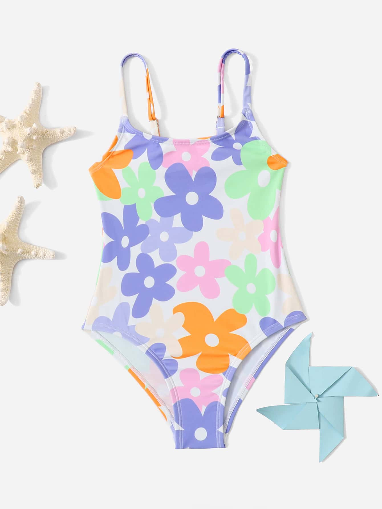 Toddler Girls Floral Print One Piece Swimsuit | SHEIN