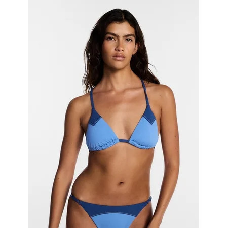 Kacey Lee Women's and Women's Plus Triangle Halter Bikini Top with Seaming, Sizes XS-3X | Walmart (US)
