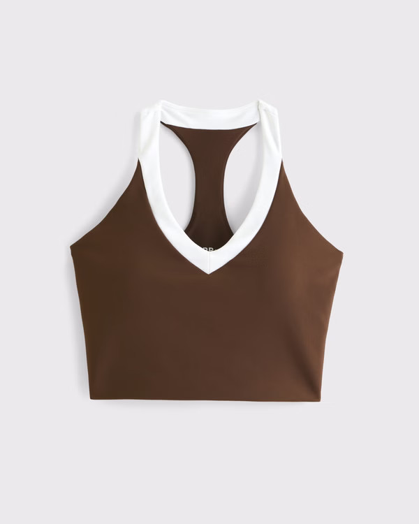 YPB sculptLUX Racerback V-Neck Tank | Abercrombie & Fitch (US)