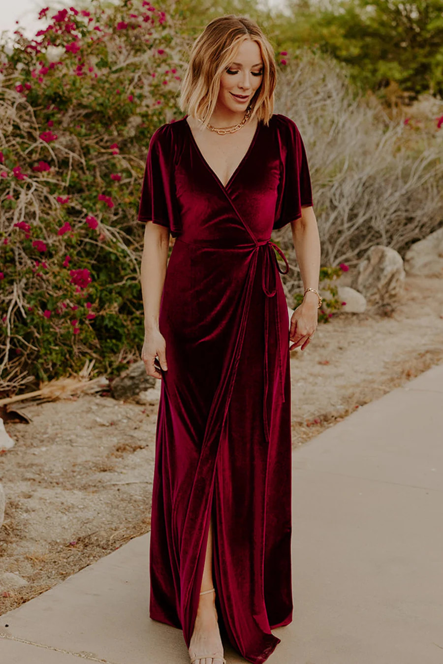 Meghan Velvet Wrap Maxi Dress | Mulberry | Baltic Born